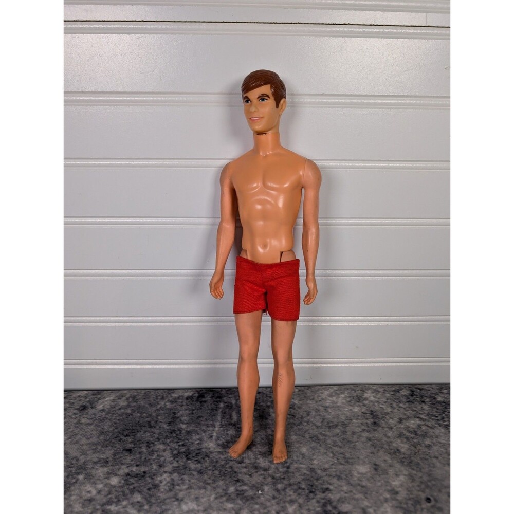 VTG 1968Mattel Talking Ken Doll w/ Original Swim Suit Brown Hair READ DESC.